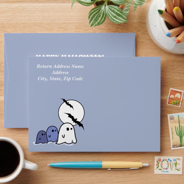 Happy Halloween! Funny Little Ghosts  Envelopes (Desk)