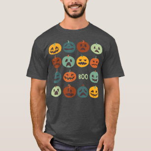 Happy Halloween Funny Pumpink Face Boo Halloween P T-Shirt