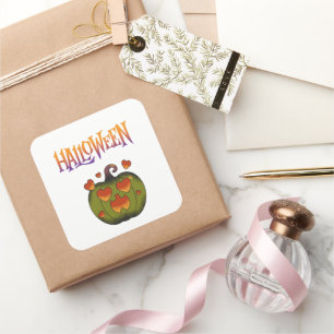 Happy Halloween funny Pumpkin Square Sticker
