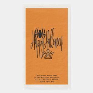 Happy Halloween Funny Scary Spider Cobweb Napkin