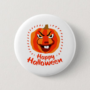 Happy Halloween 🎃 Funny Scary Spooky Pumpkin 6 Cm Round Badge