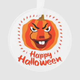 Happy Halloween 🎃 Funny Scary Spooky Pumpkin Ornament