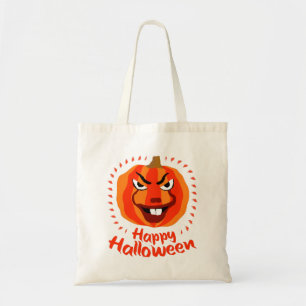 Happy Halloween 🎃 Funny Scary Spooky Pumpkin Tote Bag