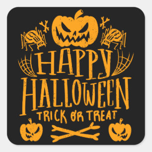 Happy Halloween - Funny Spooky Season Square Sticker