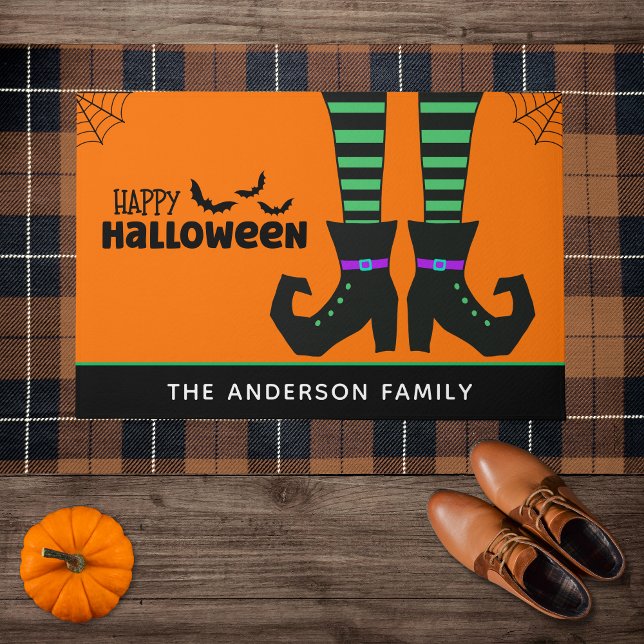 Happy Halloween Funny Witch Feet Doormat (Creator Uploaded)