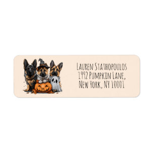 Happy Halloween German Shepherd Dogs Return Address Label