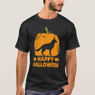 Happy Halloween German Shepherd Pumpkin Dog Boys W T-Shirt