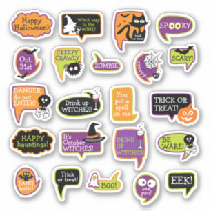 Happy Halloween Ghost Bat Black Cat 