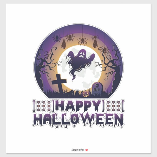Happy Halloween Ghost Bats Spiders_1 (Sheet)
