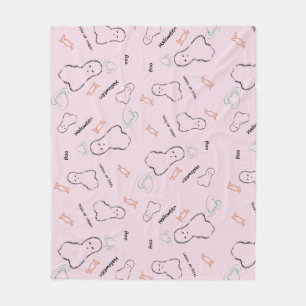 Happy Halloween Ghost Candy Hand Lettering Doodle Fleece Blanket