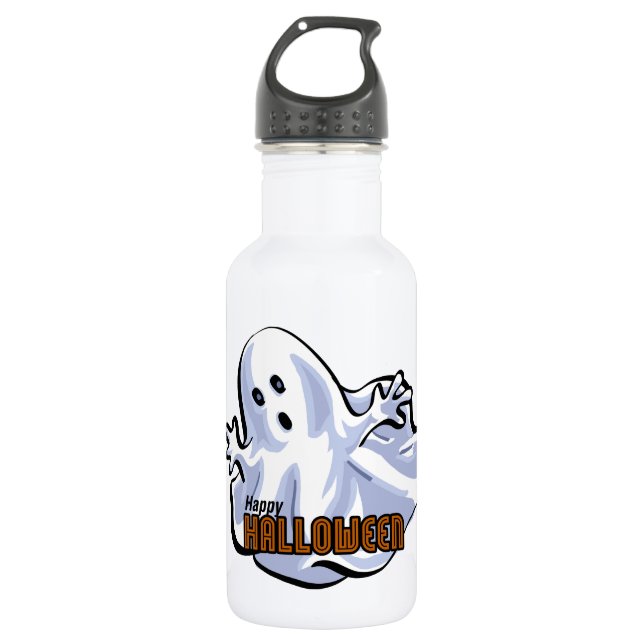 Happy Halloween Ghost Cartoon 532 Ml Water Bottle (Front)