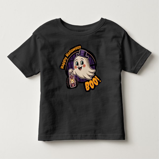 Happy Halloween Ghost – Cute Boo Lantern Spirit 👻 Toddler T-Shirt (Front)