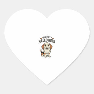 Happy Halloween Ghost Dog Vintage Engraving Shirt_ Heart Sticker