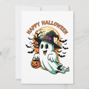 "Happy Halloween" Ghost Invitation