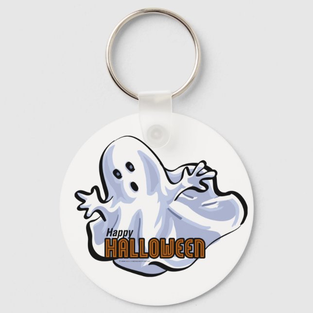 Happy Halloween Ghost Key Ring (Front)