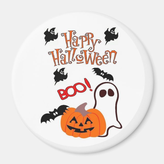 Happy Halloween Ghost Magnet (Front)