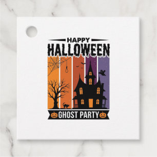 Happy Halloween Ghost Party Haunted House Shirt De Favour Tags
