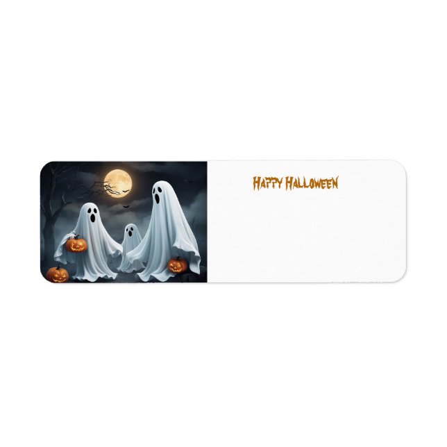 Happy Halloween Ghost Return Address Label (Front)