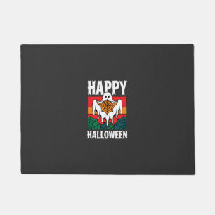 Happy Halloween Ghost Spiderweb Retro Doormat