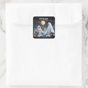 Happy Halloween Ghost Square Sticker