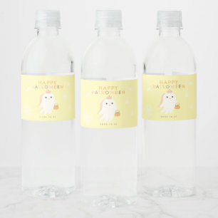 Happy Halloween Ghost Water Bottle Label