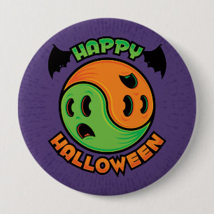 Happy Halloween Ghost Yin-Yang 10 Cm Round Badge
