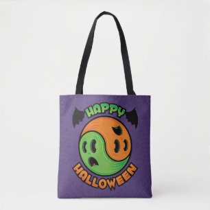 Happy Halloween Ghost Yin-Yang Tote Bag
