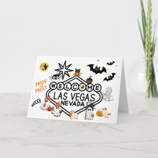 Happy Halloween Ghosts Las Vegas Card