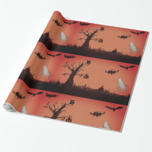 Happy Halloween Ghosts & Pumpkin Wrapping Paper