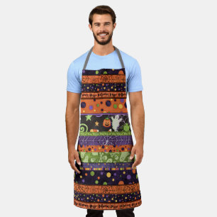 Happy Halloween Ghosts Pumpkins Spider Web Apron
