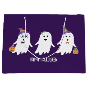 Happy Halloween Ghosts Trick Or Treat Large Gift Bag
