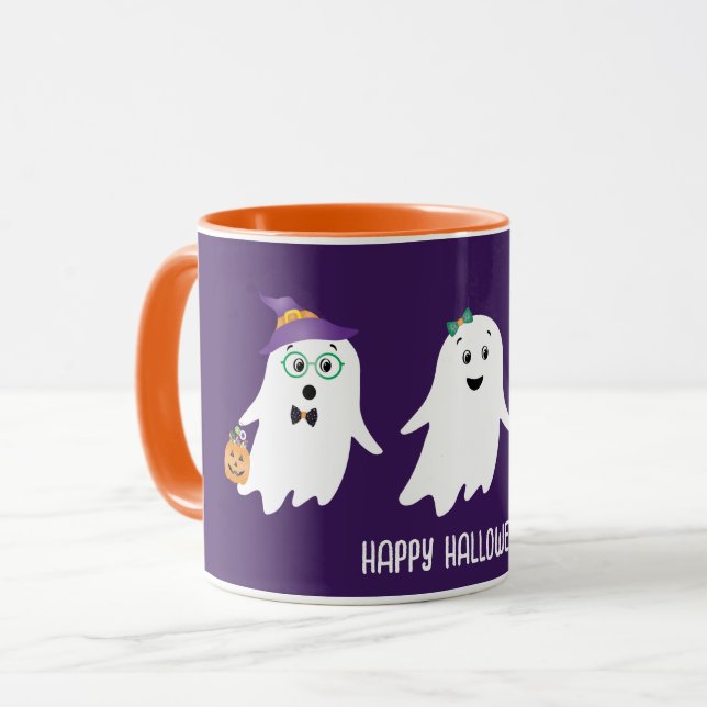 Happy Halloween Ghosts Trick Or Treat Mug (Front Left)