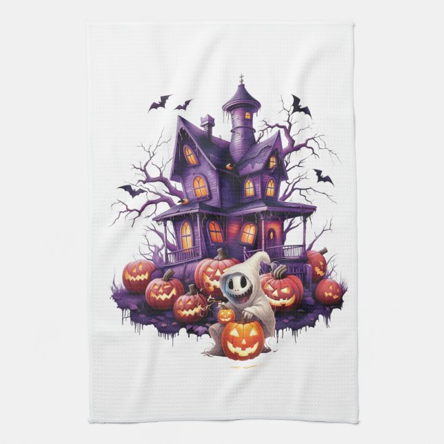 Happy Halloween Ghoul Tea Towel (Vertical)
