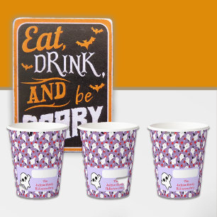 Happy Halloween Ghouls Hunting Party Customise Paper Cups