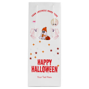 Happy Halloween Gift Bag   Ghost & Pumpkin Design
