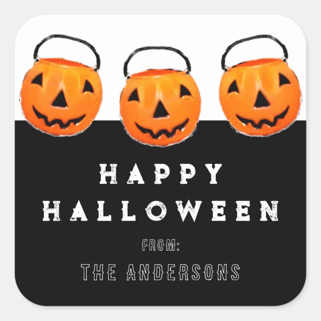 Happy Halloween Gift Treats Square Sticker (Front)