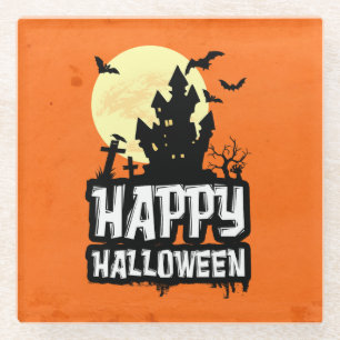 Happy Halloween Glass Coaster