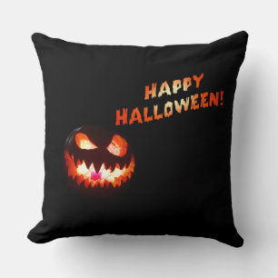 HAPPY HALLOWEEN - Glowing Jack-O-Lantern Cushion