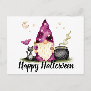 Happy Halloween Gnome Wizard Postcard