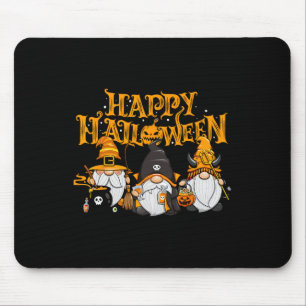 Happy Halloween Gnomes Autumn Pumpkin Fall Holiday Mouse Pad