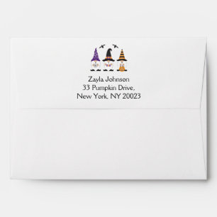 Happy Halloween Gnomes Purple Orange Envelope