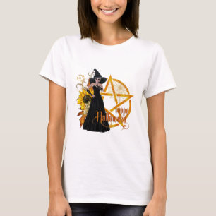 Happy Halloween Golden Pentagram Witch  T-Shirt