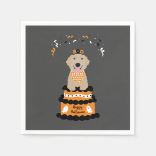 Happy Halloween Golden Retriever Spooky Ghost Boo Napkin