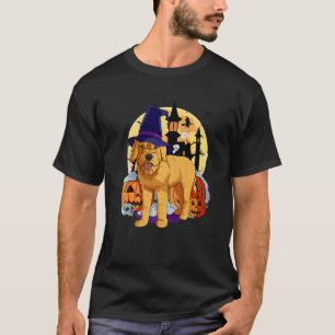 Happy Halloween Goldendoodle Dog Witch Pumpkin T-Shirt