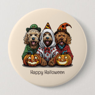 Happy Halloween Goldendoodle Dogs 10 Cm Round Badge