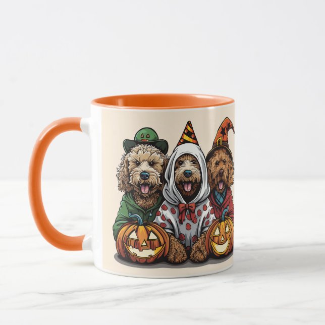 Happy Halloween Goldendoodle Dogs Mug (Left)