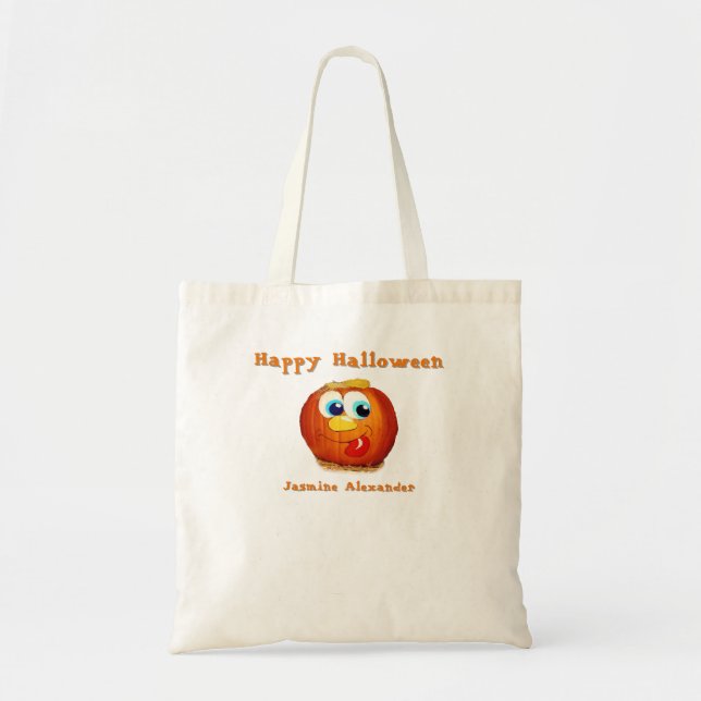 Happy Halloween goofy Jack-O-Lantern Tote Bag (Front)