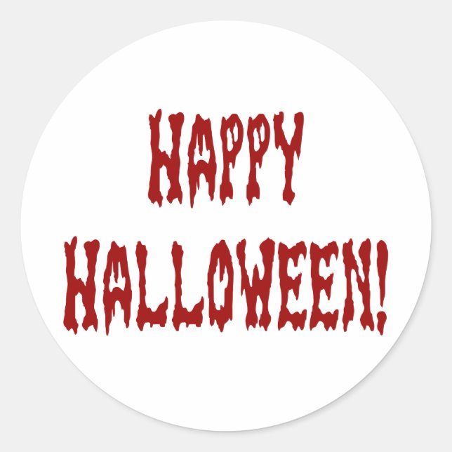 Happy Halloween Gore Text Classic Round Sticker (Front)