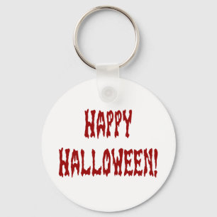 Happy Halloween Gore Text Key Ring