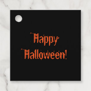 Happy Halloween Gothic Black Orange Favour Tags